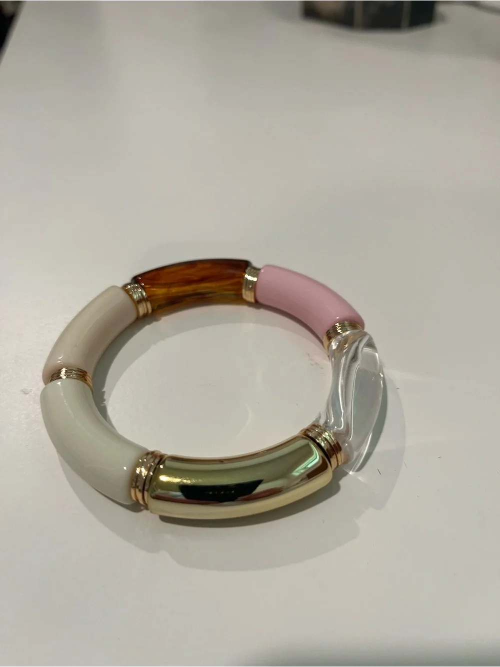 Amazon Ivory, Pink, Tortoiseshell and Gold Women’s Bracelet